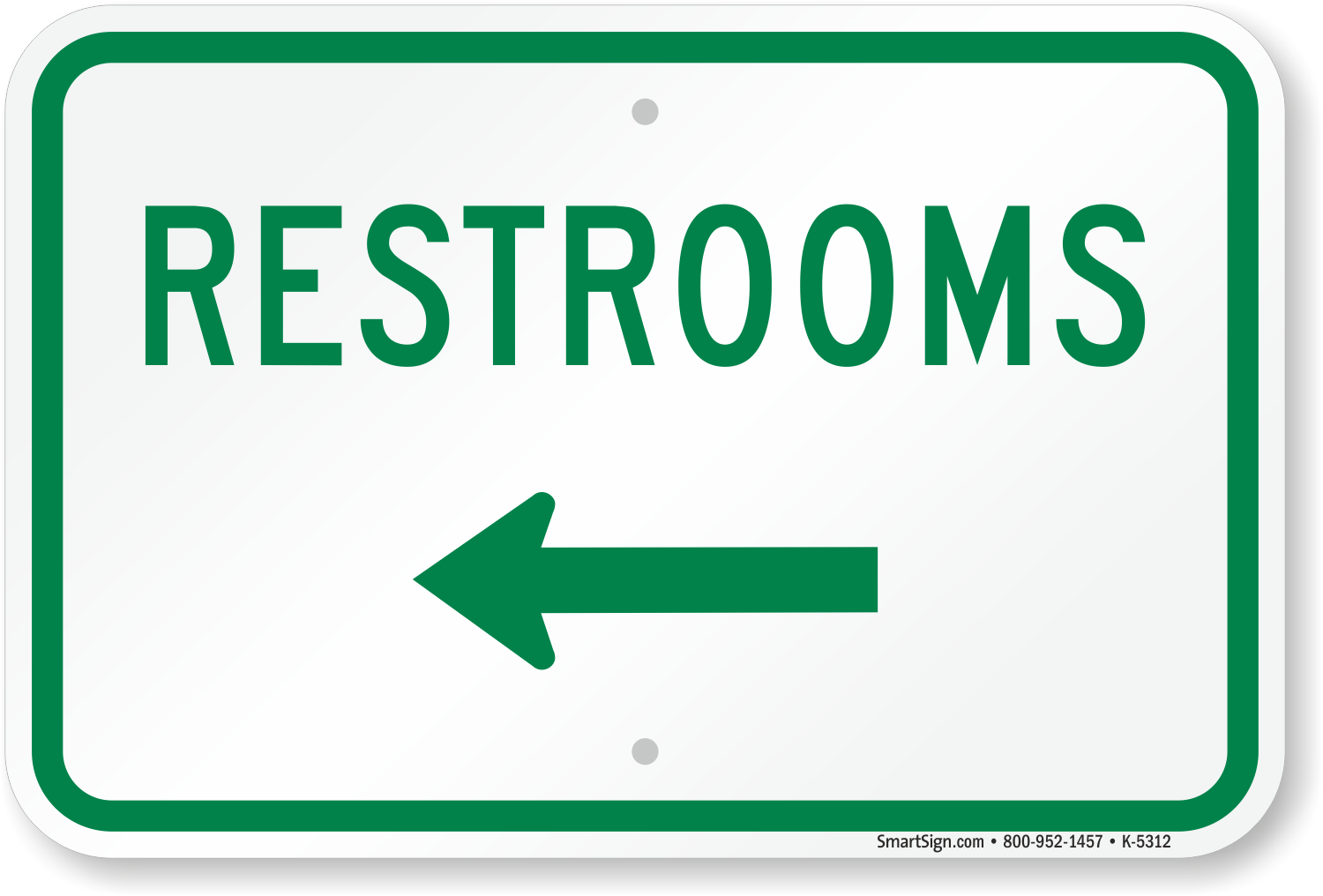 bathroom signs with arrow