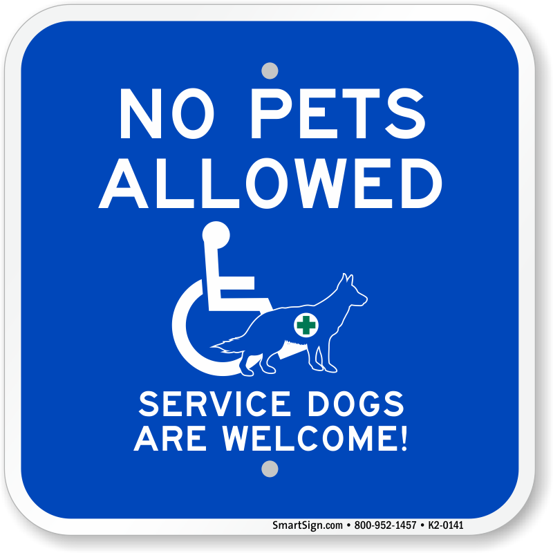 Dogs allowed. No Pets allowed. Надпись Pets.