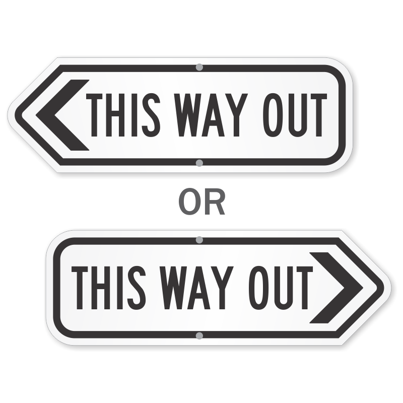 This Way Out Signs | Exit Signs | Glow Signs