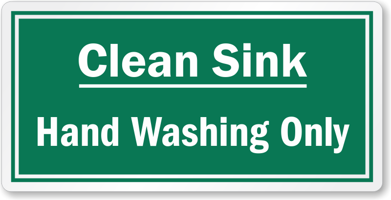 Clean Sink Hand Washing Only Label Sku Lb 2083