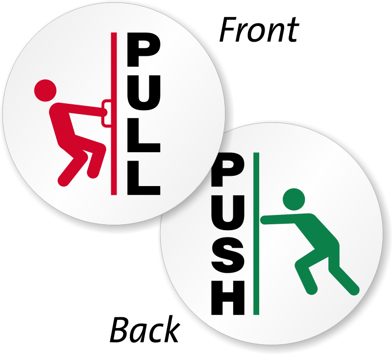 2 Sided Pull Push Glass Decal Signs Sku Lb 2148