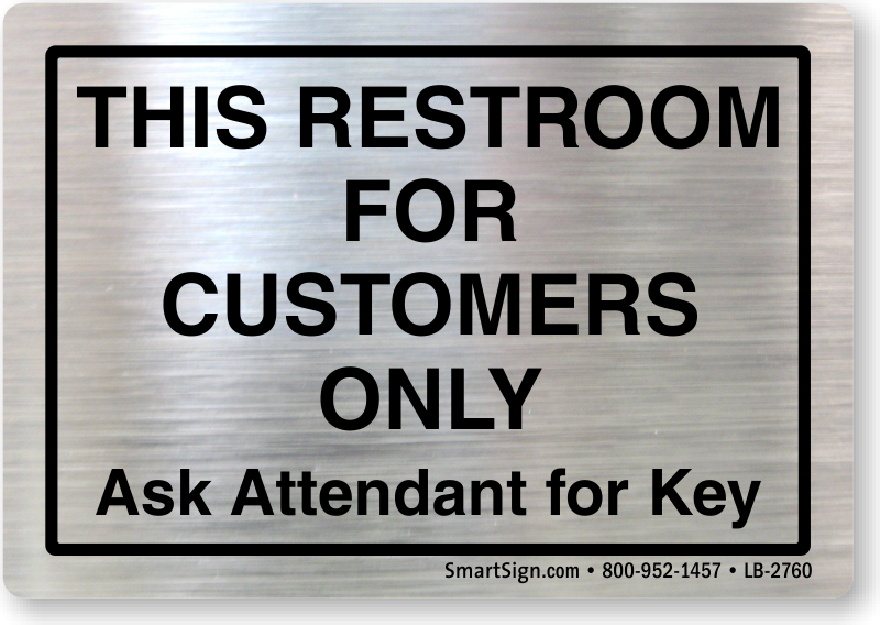 78068). No Public Restroom Signs & Labels. 