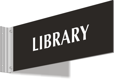 Library Yellow Sign Library Sign Board