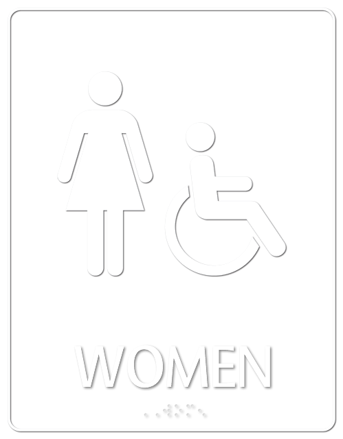 Women Restroom Handicap Symbol Sign