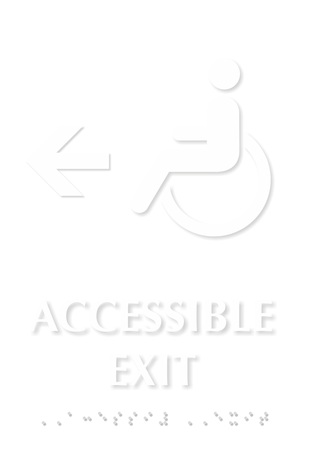 Accessible Exit with Left Arrow Braille Sign