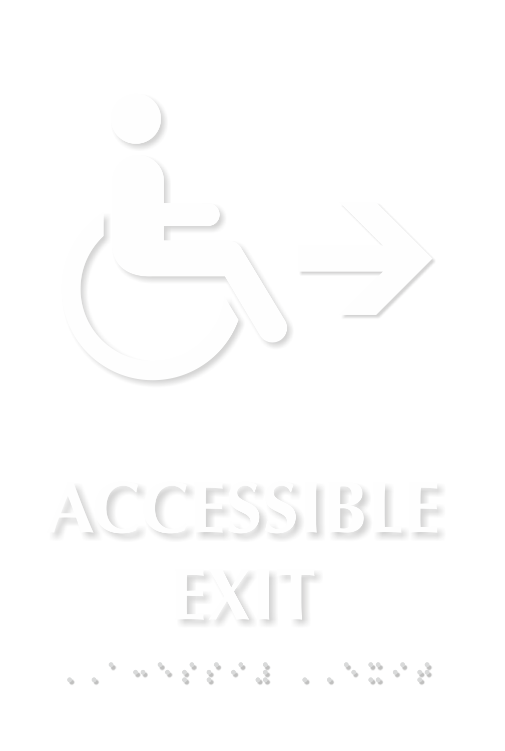 Accessible Exit with Right Arrow Braille Sign