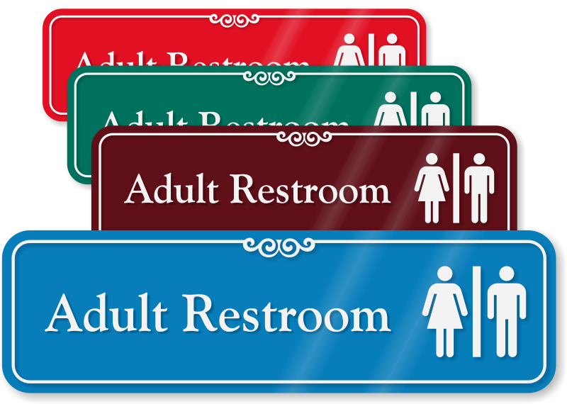 Adult Restroom Wall Sign With Unisex Graphic Sku Se 2652 4983