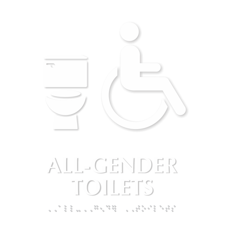 All-Gender Toilets TactileTouch Handicap Sign with Braille