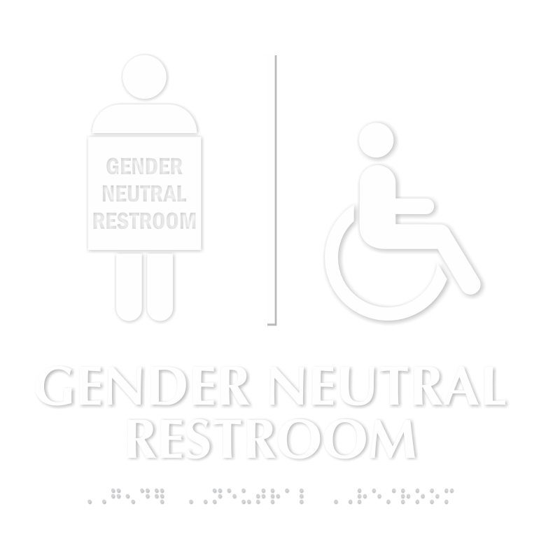 Handicap Gender Neutral Restroom Braille Sign