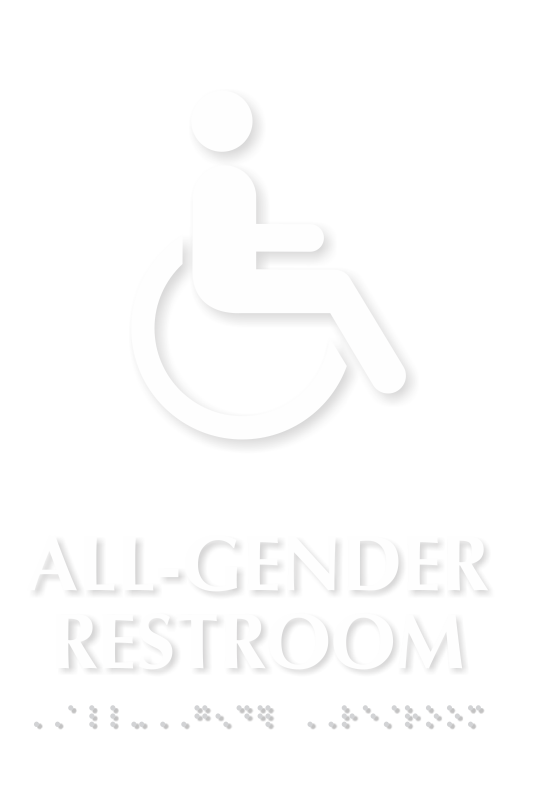 All-Gender TactileTouch Restroom ISA Symbol Braille Sign