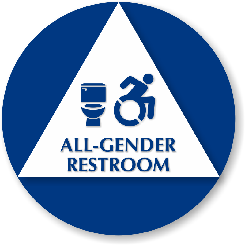 All Gender Restroom Sign With Symbol Rre 25293 Bluonwht 56 Off 6277