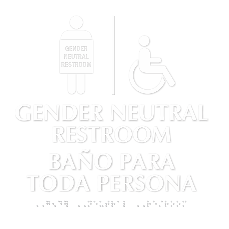 Handicap Gender Neutral Restroom Braille Sign