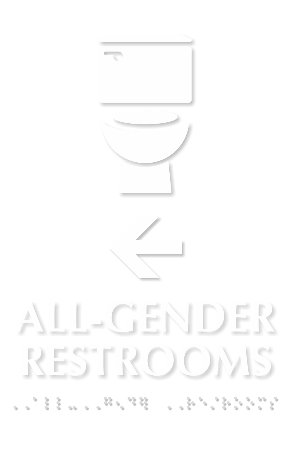 All Gender Restrooms Directional TactileTouch Braille Sign