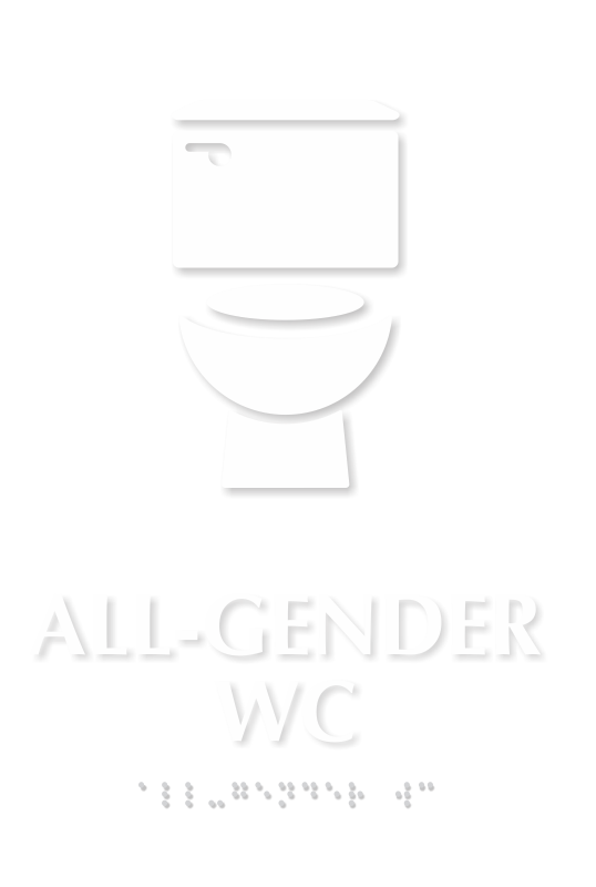 All-Gender WC TactileTouch Restroom Sign with Braille