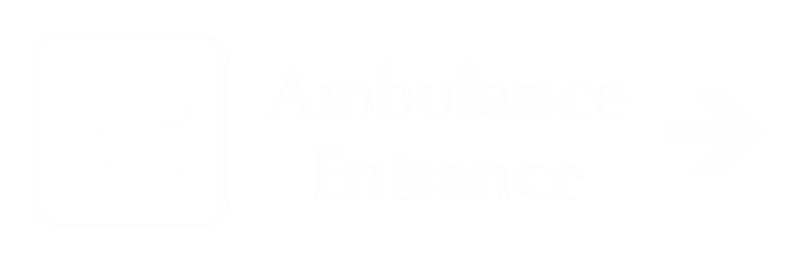 Ambulance Entrance Engraved Sign with Right Arrow Symbol