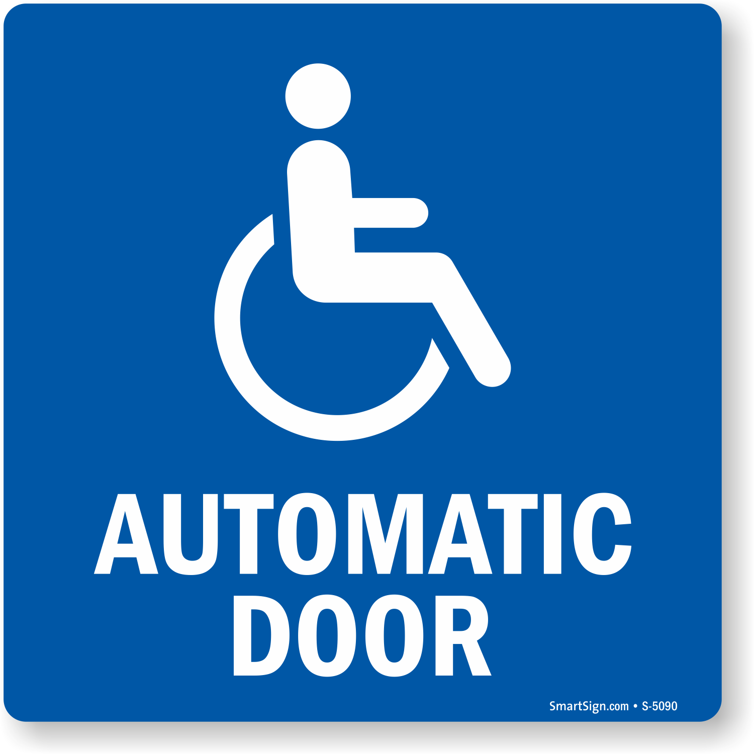 Automatic Door Label with Accessible Symbol, SKU: S-5090