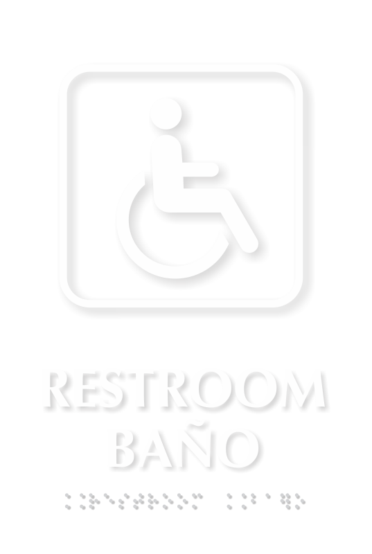 Bilingual Restroom-Bano TactileTouch Braille Sign