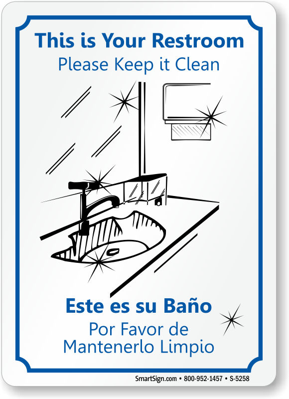 Bilingual Bathroom Signs  Spanish Bathroom Signs