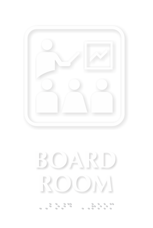 Board Room Symbol TactileTouch™ Sign with Braille