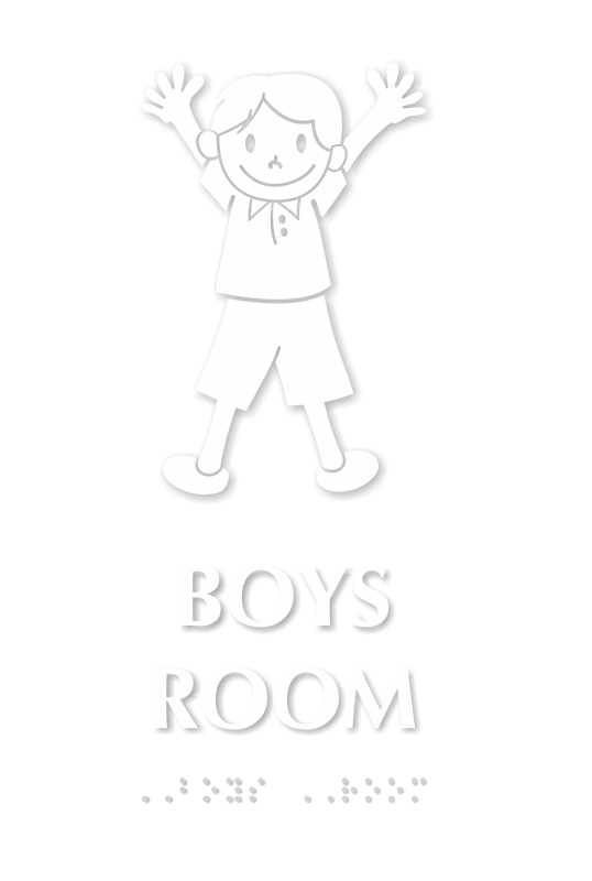 Boys Room Braille Sign With Boy Symbol