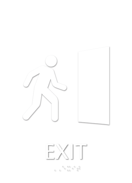 Exit, with Braille Sign