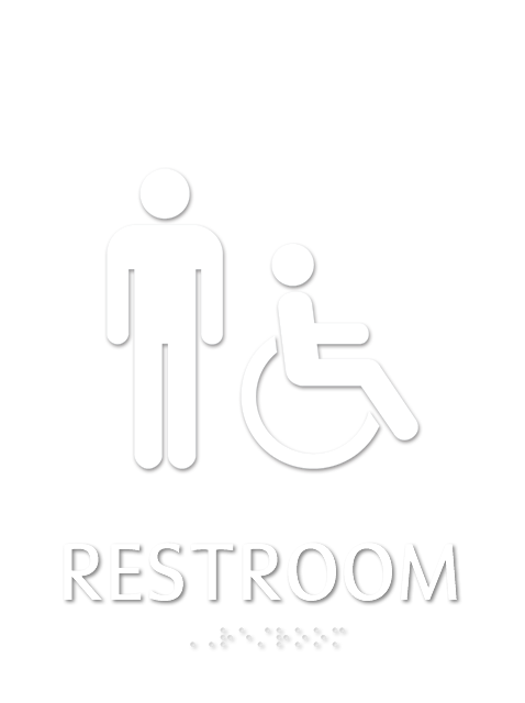 Restroom, with Men/ISA Handicapped Graphic Braille Sign