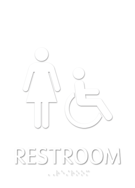 Restroom, with Women/ISA Handicapped Graphic Braille Sign