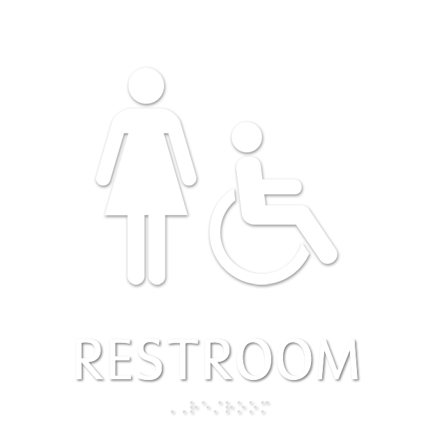 Restroom, with Women/ISA Handicapped Graphic Braille Sign