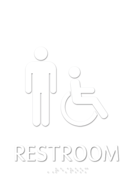 Restroom, with Men/ISA Handicapped Graphic Braille Sign