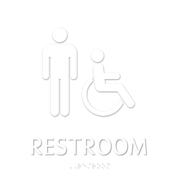 Restroom, with Men/ISA Handicapped Graphic Braille Sign