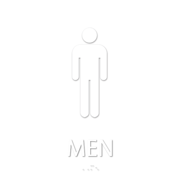 Men, with Graphic and Braille Sign