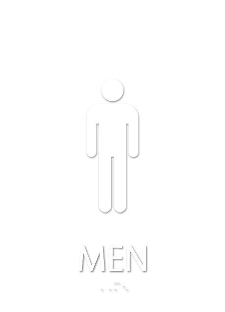 Men, with Graphic and Braille Sign