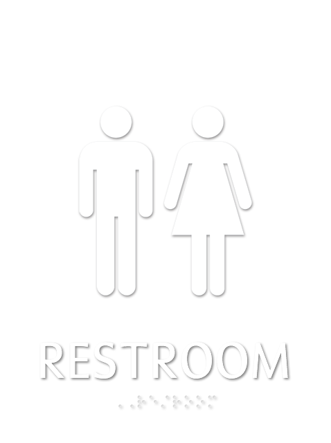 Restroom Male Female Braille Sign