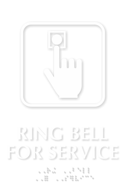 Ring Bell For Service Symbol TactileTouch™ Braille Sign