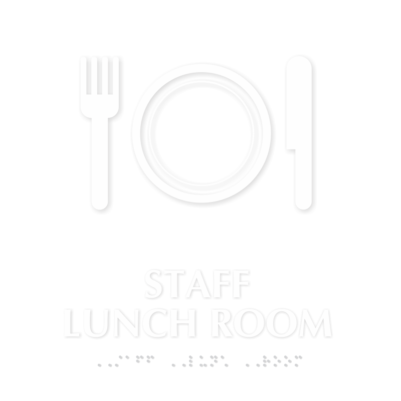 Staff Lunch Room Symbol TactileTouch™ Sign with Braille