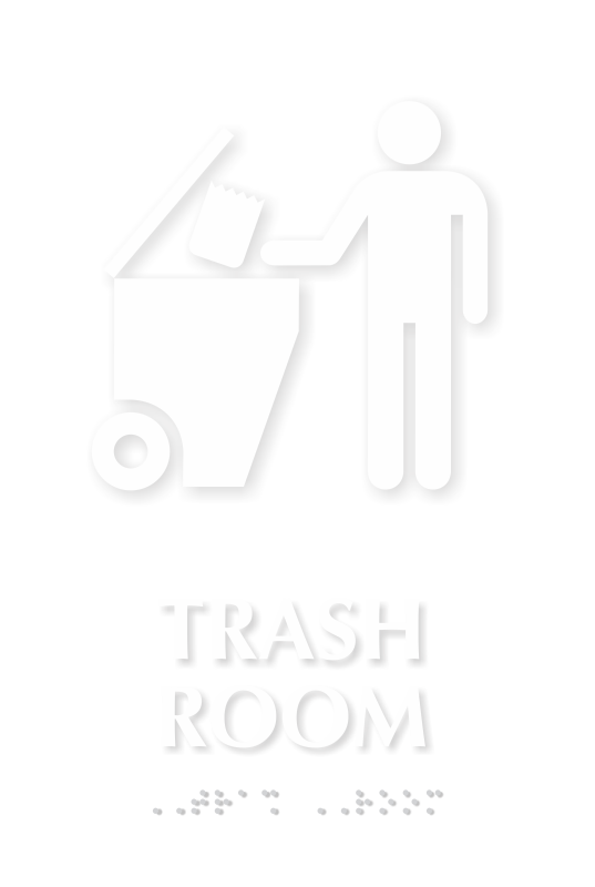 Trash Room Symbol TactileTouch™ Sign with Braille