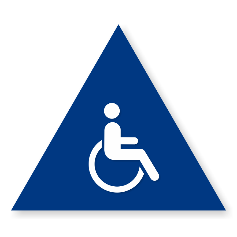 California Men Accessible Restroom Door Sign Blue/White 3 Units 