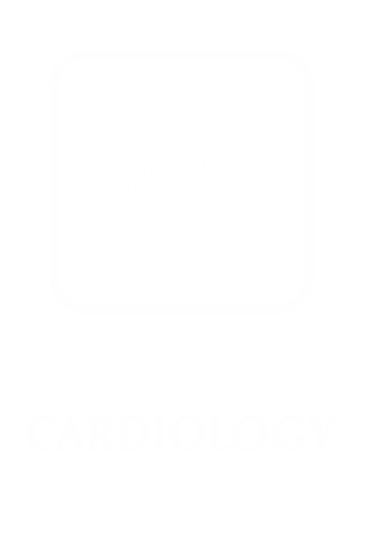 Cardiology Engraved Hospital Sign with Heart's ECG Symbol