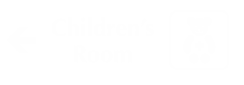 Children's Room Engraved Sign, Teddy, Left Arrow Symbol