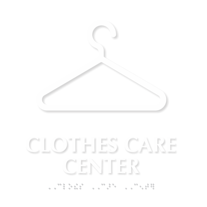 Clothes Care Center TactileTouch™ Sign with Braille