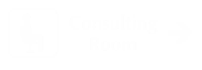 Consulting Room Engraved Sign with Right Arrow Symbol