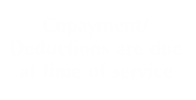 Copayment-Deductions Are Due At Service Time Sign