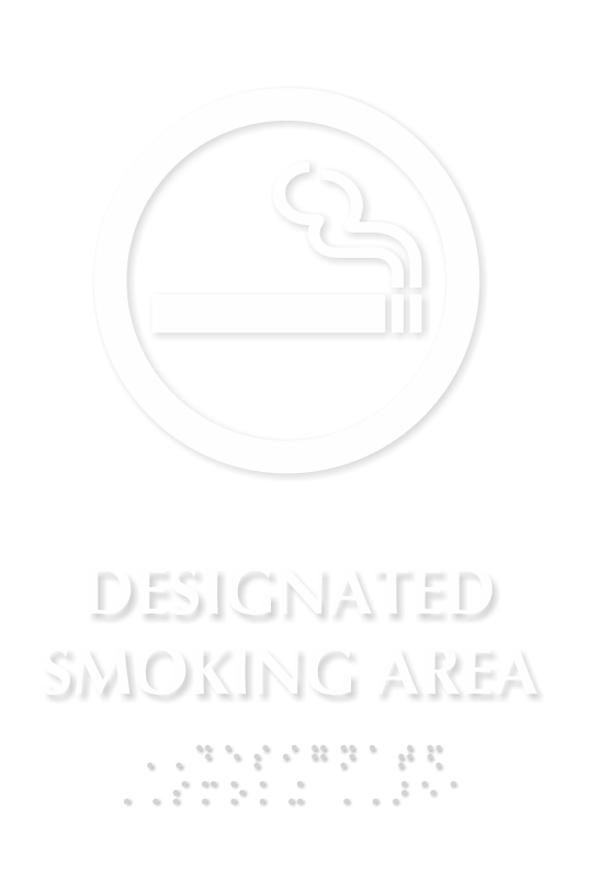 Designated Smoking Area TactileTouch Braille Sign