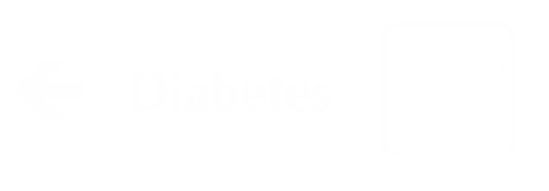 Diabetes Engraved Sign with Left Arrow Symbol