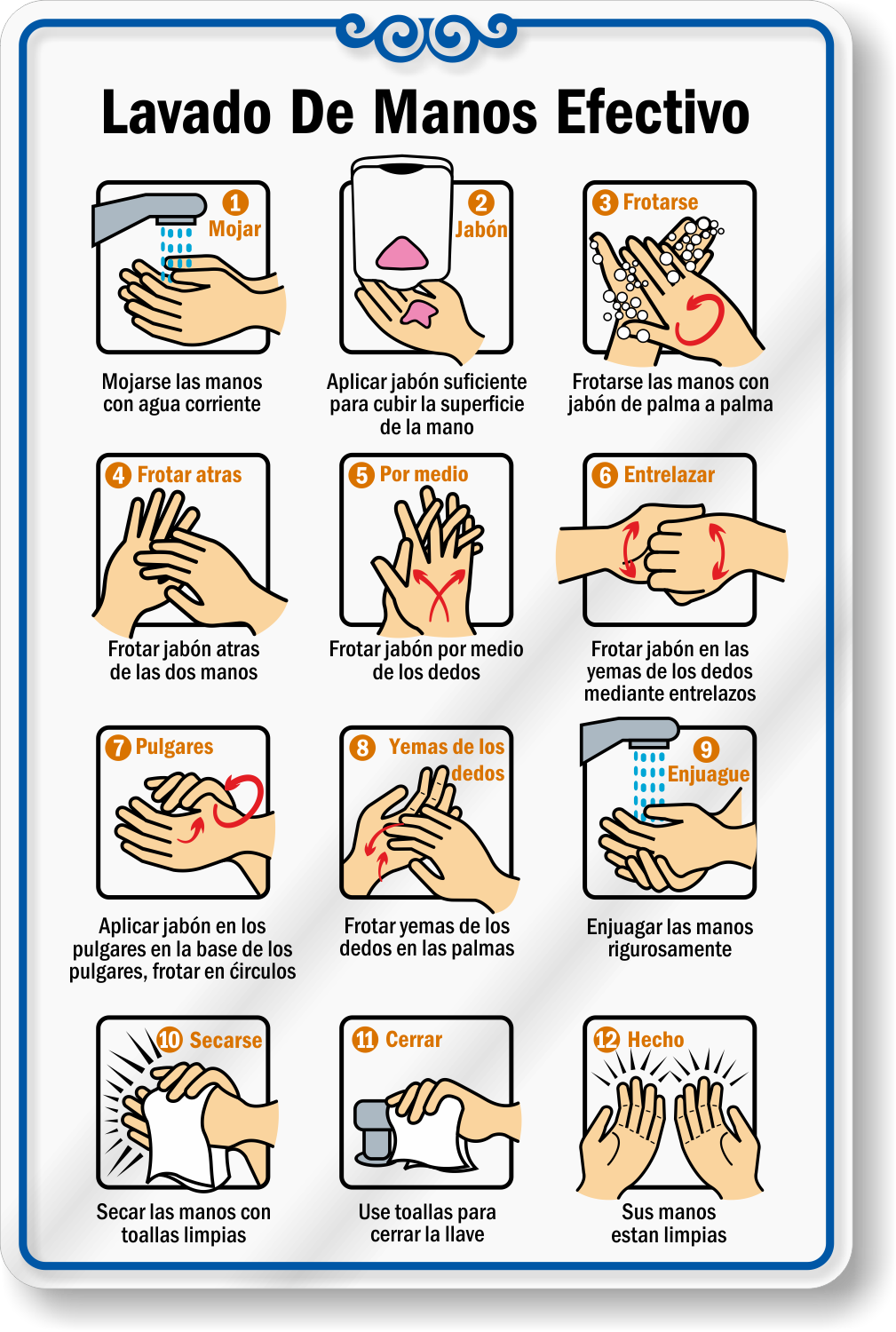 Printable Hand Washing Signs Spanish