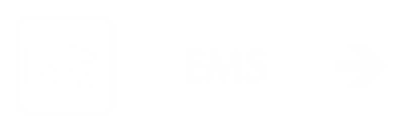 EMS Engraved Sign, Medical Van, Right Arrow Symbol