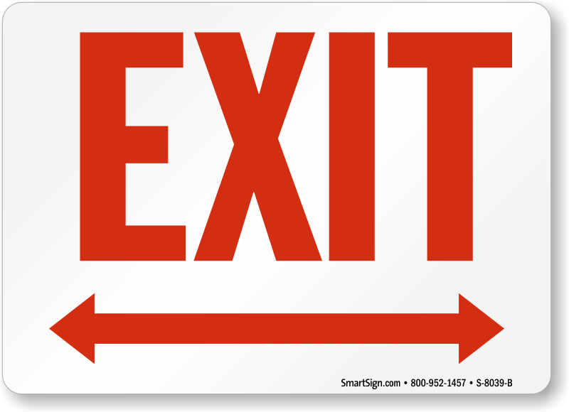 Directional Exit Signs With Arrows Free PDF