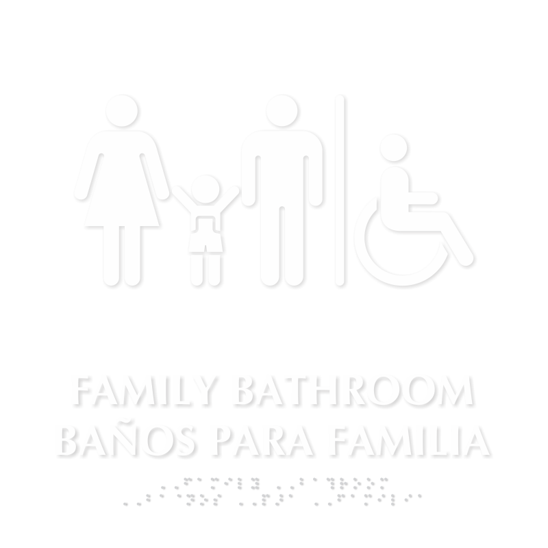 Family Tactile Touch Braille Bilingual Door Sign