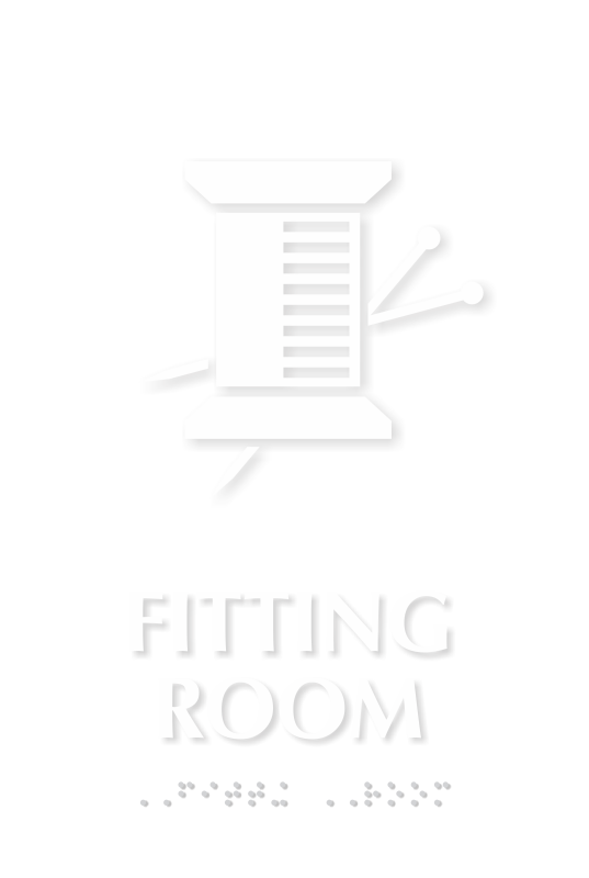 Fitting Room Symbol TactileTouch™ Sign with Braille