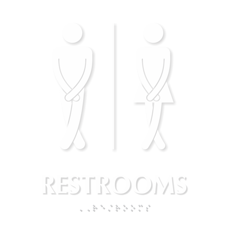 Cross legged Unisex Bathroom Humor Sign